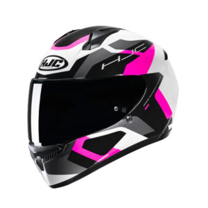 Capacete Hjc C10 Tins Branc Cinz Pret Rosa